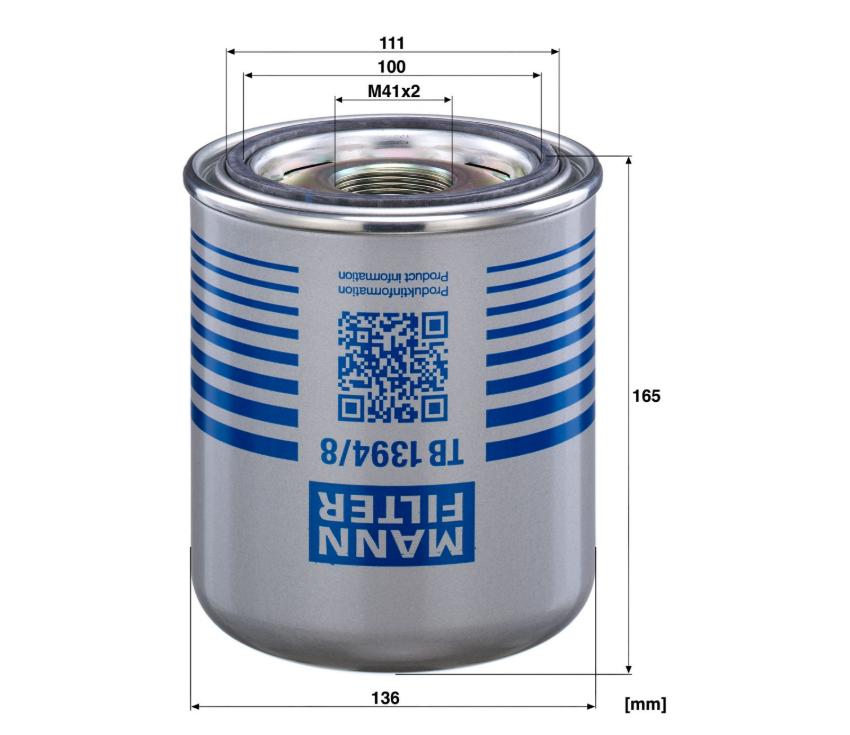 Mann Filter TB13948X Hava Kurutucu Filtre A0004292097 Mercedes Actros Antos Arocs Atego 2