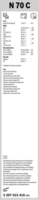 Mercedes Actros MP1 MP2 MP3 Silecek Süpürgesi 70 CM - 0018201245