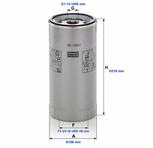 Mann Filter WK10807X Yakıt Filtresi Mercedes Actros Atego Axor A0004770103